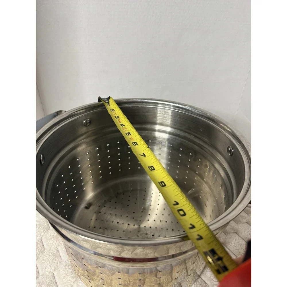 Belgique Stainless Steel Stock Pot Strainer Steamer Insert Double Handle 11 QT